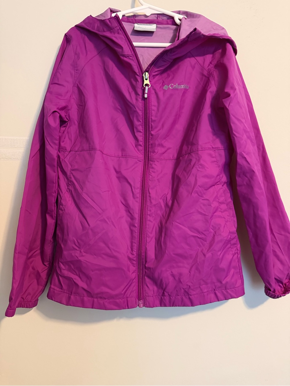 Columbia Kids Bright Magenta Hooded Rain Jacket